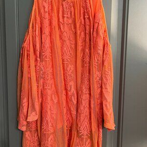 XCVI Sheer Lined Top with Shoulder Cut outs